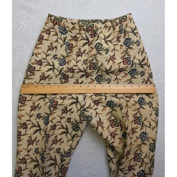 Vintage 1970s Floral Tapestry High-Rise Cropped Pants Kelita Size 7 XS or XXS - Picture 11 of 15